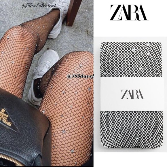 ZARA Accessories - Zara Rhinestone Fishnet Tights One Size NWT